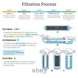 100 GPD Residential Drinking 5 stage Reverse Osmosis System Max Water USA Filter