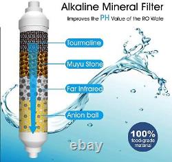 100 Pack 6-Stage RO System pH+ Inline Alkaline Water Filter Mineral Cartridges