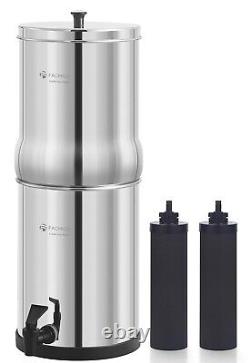 1.5G Stainless Steel Gravity-Fed Water Filter System, NSF/ANSI 42 Certification