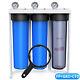20x4.5 3Stage Big Blue Whole House Water Filter System Sediment Carbon Purifier