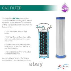 20x4.5 Big Blue Two Stage Mix Whole House Water Filter System, 1 port Single