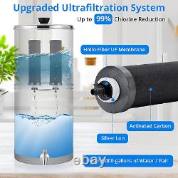 2.25G Gravity-Fed Water Filter System, 304 Stainless Steel Countertop Filtration