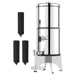 2.25G Gravity Water Filter System Water Filtration Bucket, 3xPurification Filters