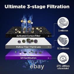 2.25G UV Gravity-Fed Water Filter System Countertop With6pcs Element Cartridges