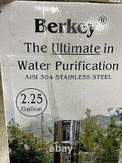 2.25 Gallon Big Berkey Water Filtration System with 2 Black Filters New Open Box