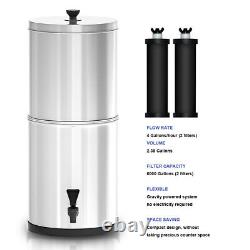2.38G Gravity-Fed Water Filter Stainless Steel Water Filtration Bucket for Home