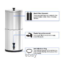2.38G Gravity-Fed Water Filter Stainless Steel Water Filtration Bucket for Home
