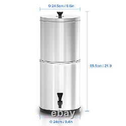 2.38Gal Gravity Water Filter System Stainless Steel Water Filtration Bucket