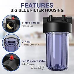 2-Stage 10 Inch Clear Whole House Water Filter Housing 2PP+2CTO Carbon System
