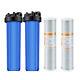 2-Stage 20 Big Blue Whole House Water Filter Housing System Carbon Cartridge