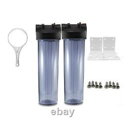 2 x 20 x4.5 Big Blue Transparent WH Filter Housing 1 Ports for Water System