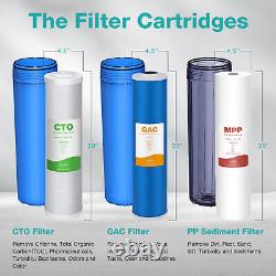 3Stage High Capacity Big Blue Spin Down Sediment Whole House Water Filter System