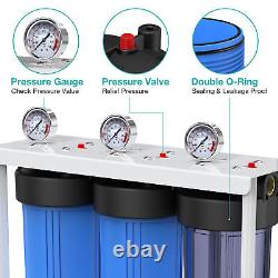 3Stage High Capacity Big Blue Spin Down Sediment Whole House Water Filter System