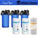 3-Stage 10 Big Blue Whole House Water Filter Housing 1 Carbon + 2 PP Sediment