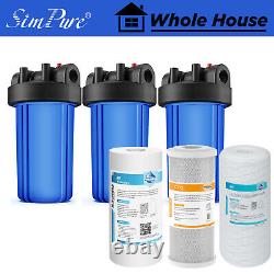 3-Stage 10 Inch Big Blue Whole House Water Filter Housing Filtration System