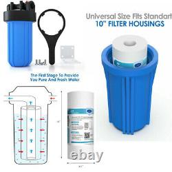 3-Stage 10 Inch Whole House Water Filter Housing System & Replacement Cartridge