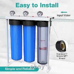 3-Stage 20 Whole House Big Blue Water Filter System Spin Down Sediment GAC CTO