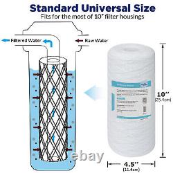3-Stage Filtration 2Pack 10 Clear Whole House Water Filter Housing & Spin Down