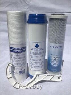 3 Stage RV Water Filter System with Leak Proof Double O-Ring with 3/4 Hose Fittings