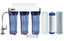 3 Stage Under Sink Drinking Water Filter System Sediment/ Carbon Iron Removal