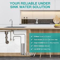 4X SimPure V7 5 Stage Under Sink Water Filter System 20K Gallons Stainless Steel