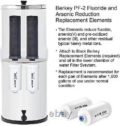 4 Berkey PF-2 Activated Carbon/Fluoride Replacement Water Filter System