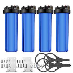 4 Pack 20 x 4.5 Big Blue Whole House Water Filter Housing with Pressure Release