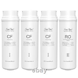 4 Pack CF RO Water Filter Cartridge Replacement For SimPure Q3-600 RO System