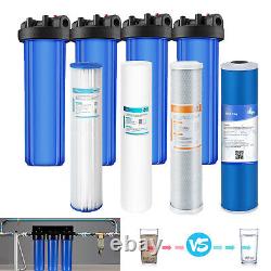 4-Stage 20 x 4.5 Big Blue Whole House Water Filter Housing Filtration System