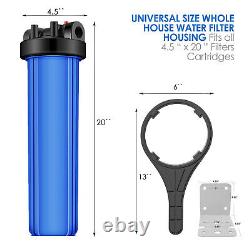 4-Stage 20 x 4.5 Big Blue Whole House Water Filter Housing Filtration System
