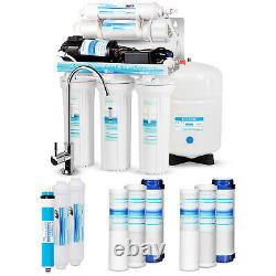 5 Stage Reverse Osmosis RO System Drinking Water Filter 75 GPD with Booster Pump