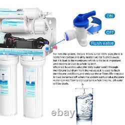 5 Stage Reverse Osmosis RO System Drinking Water Filter 75 GPD with Booster Pump