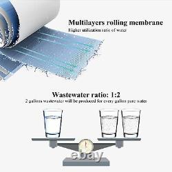 5 Stage Reverse Osmosis RO System Drinking Water Filter 75 GPD with Booster Pump