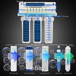 5 Stage Reverse Osmosis RO System Drinking Water Filter 75 GPD with Booster Pump