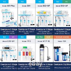 5 Stage Reverse Osmosis RO System Drinking Water Filter 75 GPD with Booster Pump