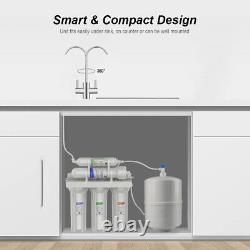 5 Stage Undersink Reverse Osmosis Water Filter System 100 GPD Membrane Filter
