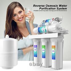 6 Stage 75 GPD Alkaline Reverse Osmosis Water Filter System Purifier Under Sink