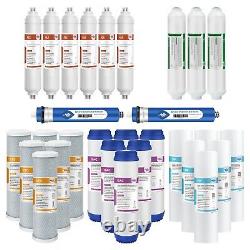 6 Stage 75 GPD Reverse Osmosis System pH Alkaline RO Water Filter 1/2/3 Year Set