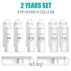 7 Pack 2 Years Set Water Filter Replacement For SimPure T1-400 UV RO System
