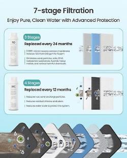 7 Stage Tankless Under Sink Reverse Osmosis Water Filter System Reduces PFAS TDS