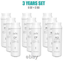 9 Pack Water Filter Cartridge Replacement For SimPure Q3-600 RO System 6CF+3RO