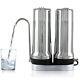APEX EXPRT MR-2050 Dual Countertop Water Filter System Carbon Alkaline pH Chrome