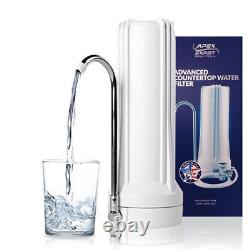 APEX MR-1030 3 Stage Countertop Water Filter KDF Carbon GAC Sink Purifier White