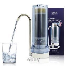 APEX MR-1050 Countertop Water Filter 5 Stage Alkaline pH Reduces Chlorine Clear