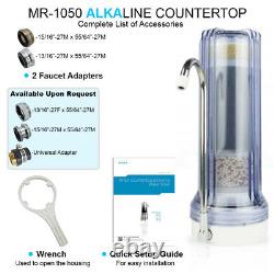 APEX MR-1050 Countertop Water Filter 5 Stage Alkaline pH Reduces Chlorine Clear