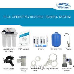 APEX MR-5151 5 Stage 100 GPD Booster Pump RO Reverse Osmosis Water Filter System