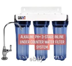 Alkaline pH+ 3-Stage Inline Under Counter Water Filter System