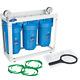 Aquafilter HHBB10B 10 Big Blue BB 3-Stage Whole House Water Filter System Housi