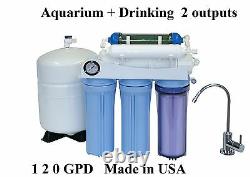 Aquarium Drinking 120G REVERSE OSMOSIS RO+DI WATER FILTER SYSTEM USA Made AR-125