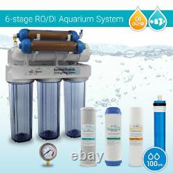 Aquarium Reef Coral Reverse Osmosis System 100GPD Pure 0 PPM RO DI Water Filter